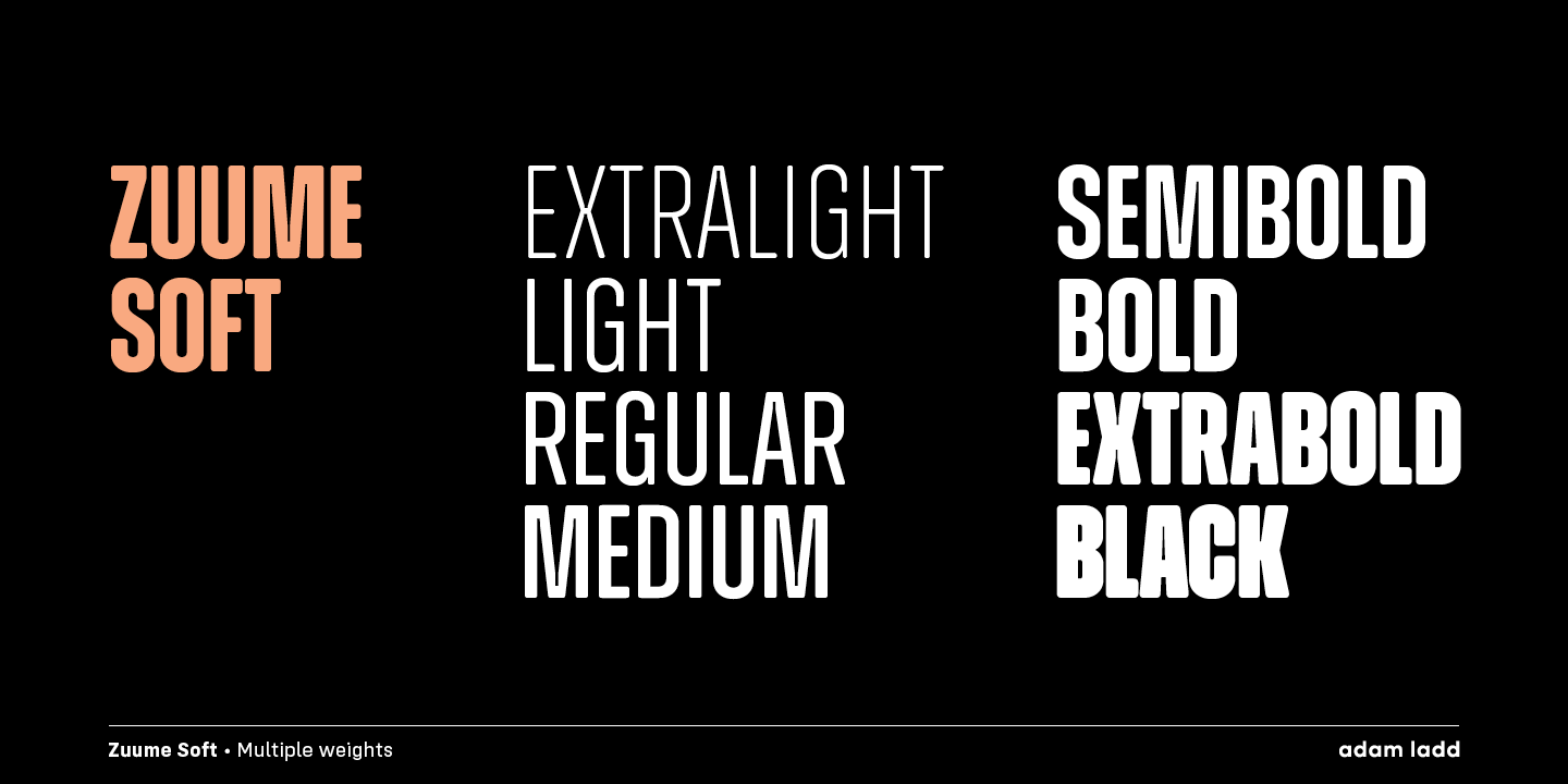 Ejemplo de fuente Zuume Soft SemiBold Italic